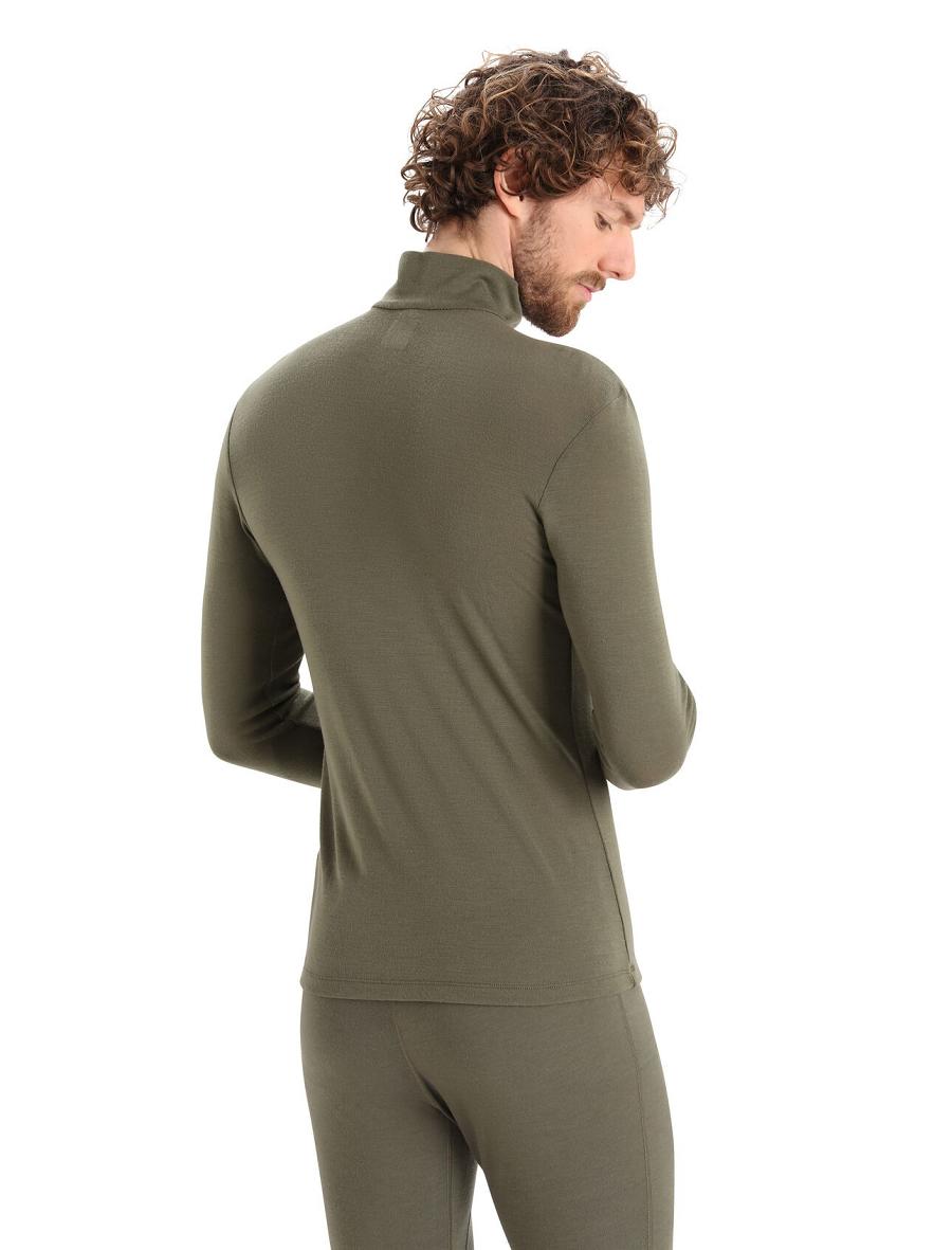Base Layers Icebreaker Merino 175 Everyday Long Sleeve Half Zip Thermal Top Homme Vert Olive | FR 1369NWYB